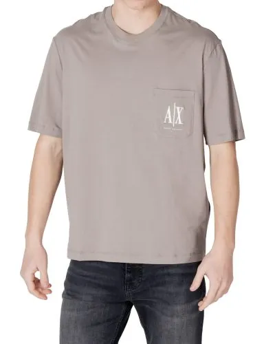 Armani Exchange Men’s Pocket Crew Neck T-Shirt Taupe