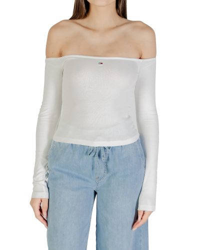 Tommy Hilfiger Off-Shoulder White Long Sleeve Top Women