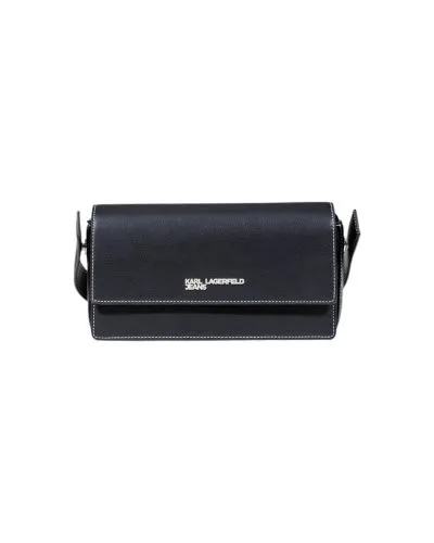 Karl Lagerfeld Jeans Black Leather Crossbody Shoulder Bag