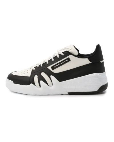 Giuseppe Zanotti Black White Leather Low Top Sneaker