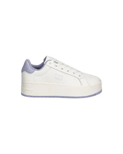 White Lavender Platform Lace-Up Sneaker