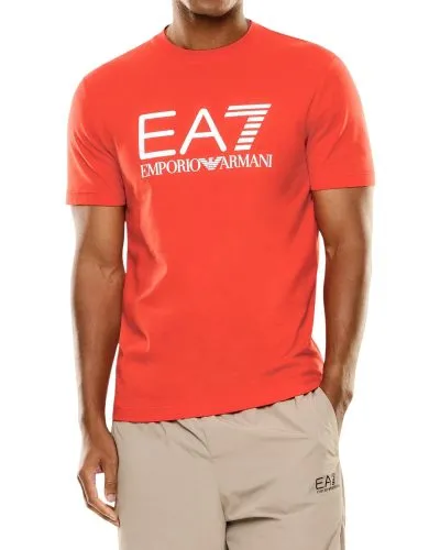 EA7 Emporio Armani Red Logo T-Shirt Men