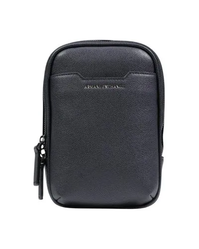 Armani Exchange Black Leather Small Organizer Pouch