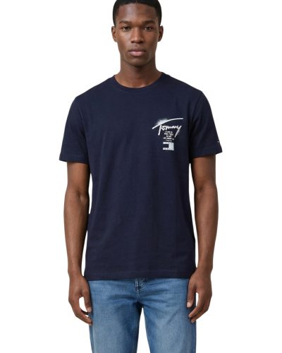 Tommy Hilfiger Navy Signature Logo Graphic T-Shirt Men