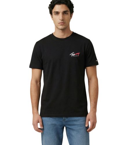 Tommy Hilfiger Black Classic Logo T-Shirt Men’s