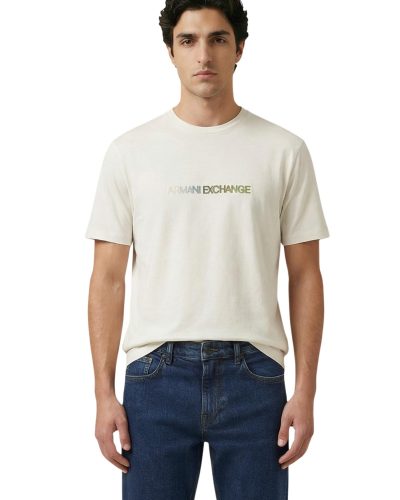 Armani Exchange Men’s Cream Logo T-Shirt