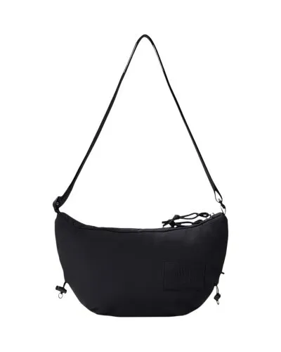 Black Nylon Crescent Shoulder Bag Unisex