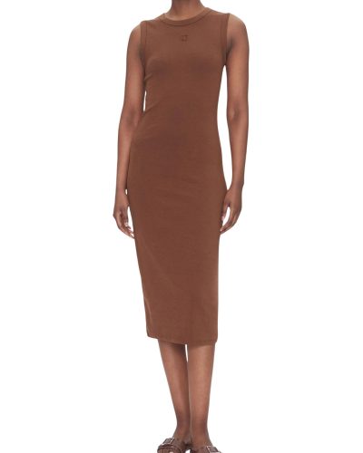 Calvin Klein Sleeveless Midi Tank Dress Brown