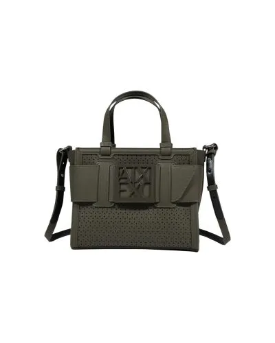 Armani Exchange Perforated Tote Bag Olive Green