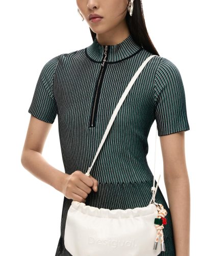 Desigual White Quilted Crossbody Shoulder Bag Women