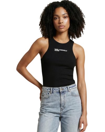Karl Lagerfeld Jeans Black Logo Tank Top Women