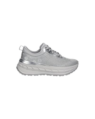GUESS Silver Metallic Knit Women’s Running Sneaker