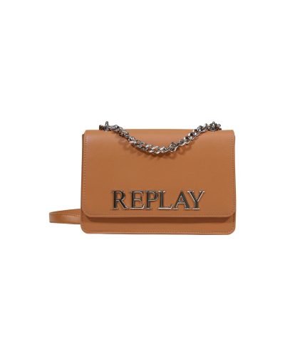 Replay Women’s Tan Leather Crossbody Shoulder Bag