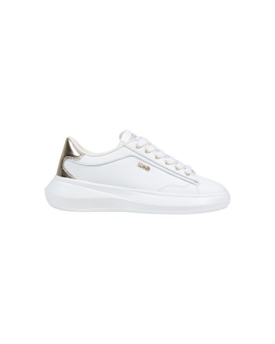 White Gold Accent Platform Sneaker Women’s Casual Shoe