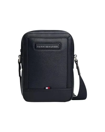 Tommy Hilfiger Navy Leather Crossbody Messenger Bag
