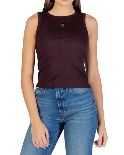 Calvin Klein Ribbed Tank Top Women Maroon