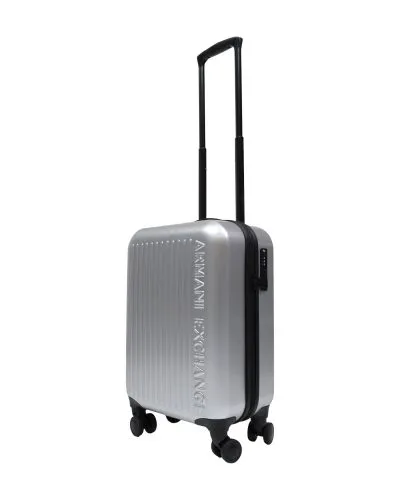 Armani Exchange Silver Hard Shell Carry-On Suitcase