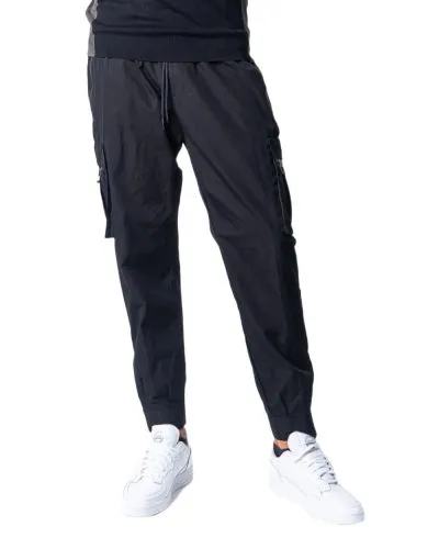 Black Cargo Pants with Drawstring Waist Men’s