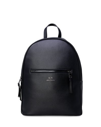 Armani Exchange Black Leather Backpack for Men
