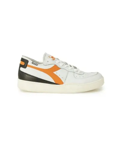 Diadora Mi Basket Row Cut White Orange Black Sneaker