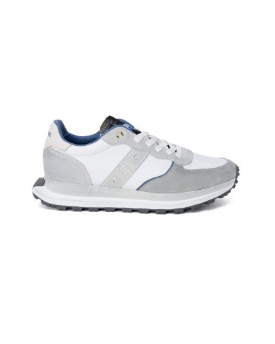 Blauer White Gray Navy Leather Sneaker Shoe