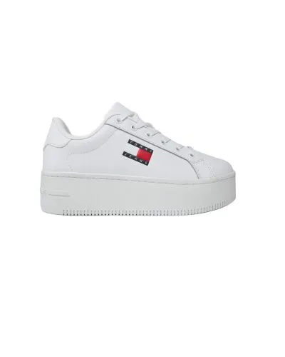 Tommy Jeans White Platform Leather Sneaker Women