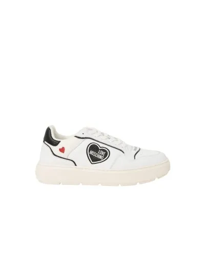 Love Moschino Heart Logo White Leather Sneaker