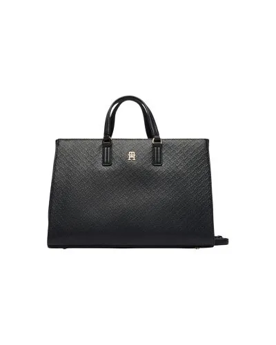 Black Quilted Tote Bag with Dual Handles