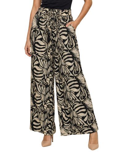 Zebra Print Wide Leg Palazzo Pants Women’s