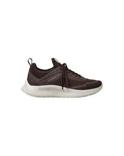 Calvin Klein Dark Brown White Sole Lace-Up Sneaker
