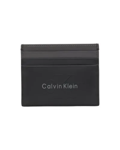 Calvin Klein Black Leather Card Holder Wallet Men