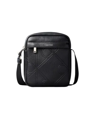 Calvin Klein Black Leather Monogram Crossbody Bag Men