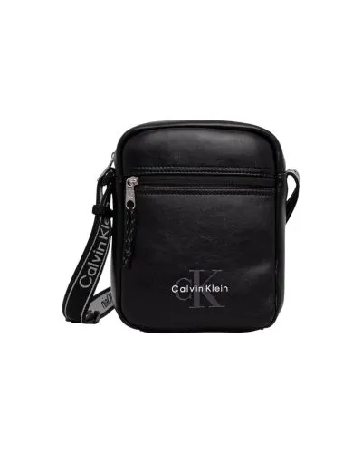 Calvin Klein Black Leather Crossbody Shoulder Bag Men