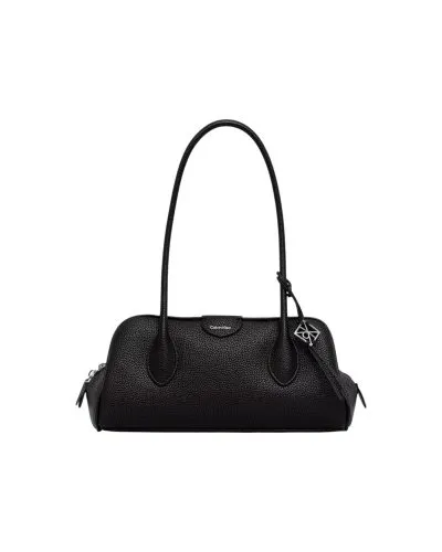 Calvin Klein Black Pebbled Leather Shoulder Bag Women