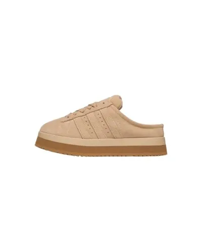 Beige Quilted Platform Mule Slipper Sneaker