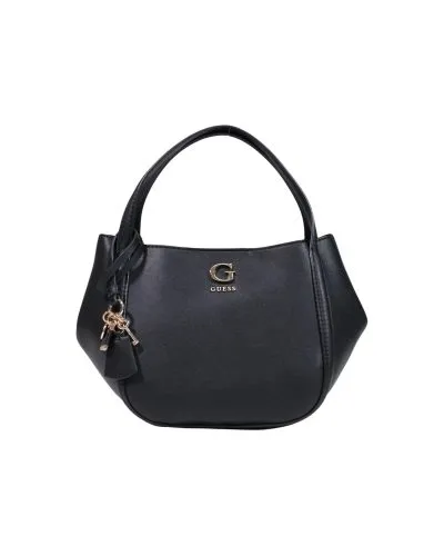 GUESS Black Satin Hobo Shoulder Bag Women