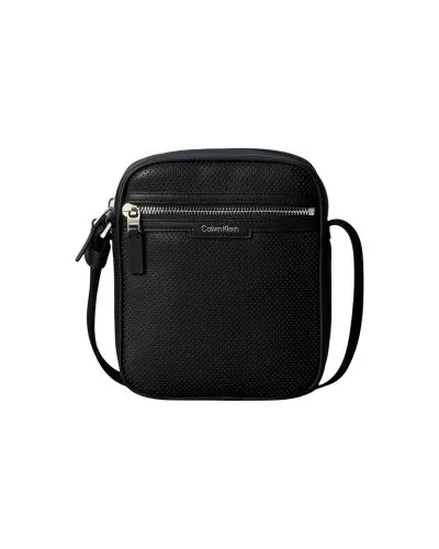Calvin Klein Black Perforated Leather Crossbody Bag Men