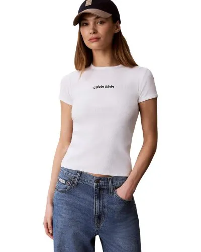 Calvin Klein White Logo T-Shirt Women’s Short Sleeve