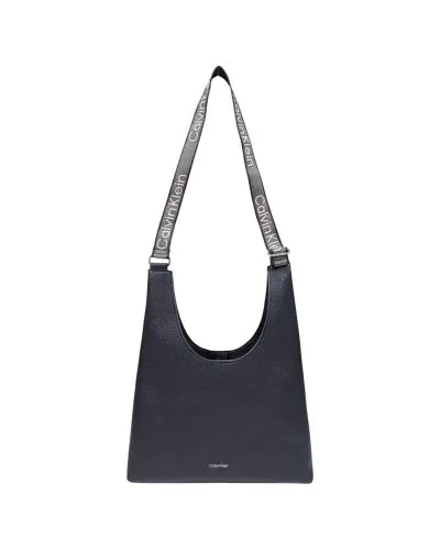 Calvin Klein Black Textured Hobo Shoulder Bag