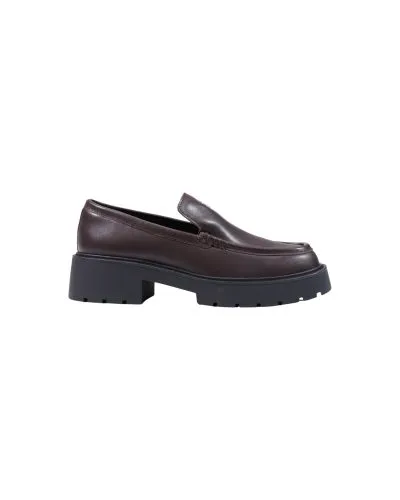 Chunky Platform Loafer in Burgundy Leather