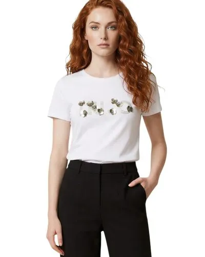 Women’s White Graphic Print Short Sleeve T-Shirt