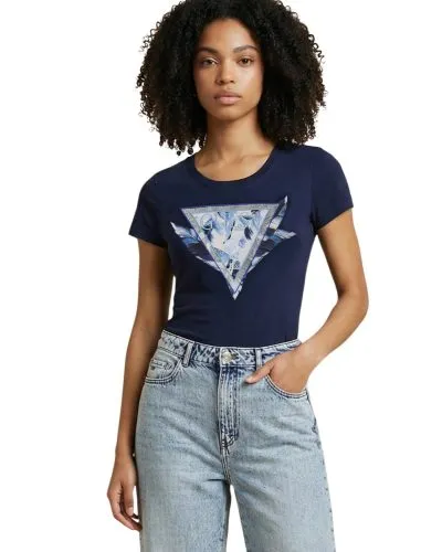 Navy Triangle Logo Graphic Women’s Short Sleeve T-Shirt