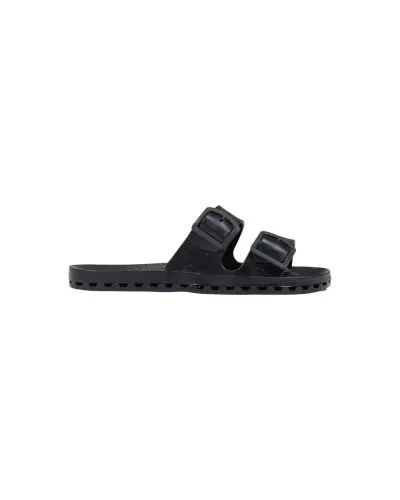 Black Double Buckle Slide Sandal Unisex