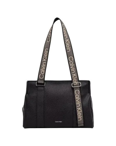 Calvin Klein Black Textured Shoulder Tote Bag