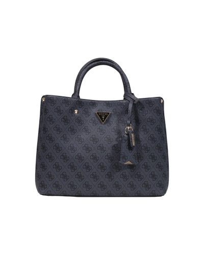 Guess Dark Grey Monogram Logo Tote Handbag Women