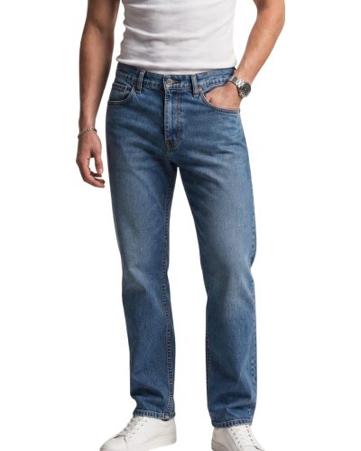 Men’s Classic Blue Denim Straight Leg Jeans