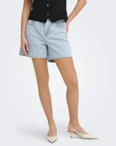 Light Wash Denim Shorts High Waist Women