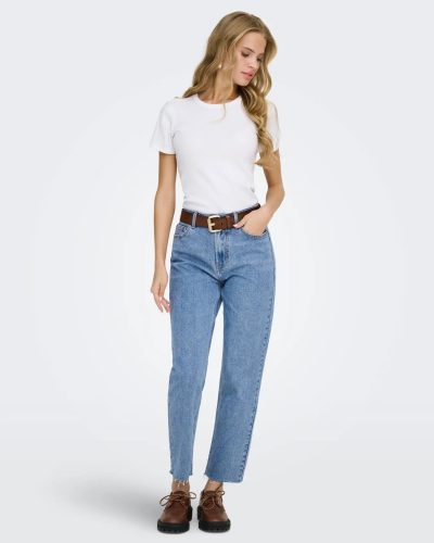 Classic White Crewneck Short Sleeve T-Shirt Women